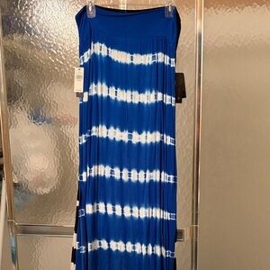 AB Studio Royal Blue and White Tie-Dye Skirt